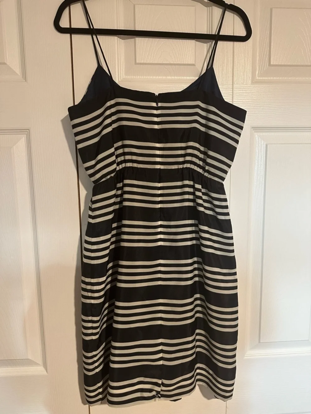 J Crew Navy & Cream Spaghetti Strap Dress - Picture 4 of 11